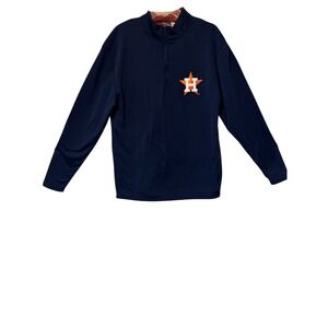 MLB Houston Astros Pullover Mens‎ Large Navy Blue Quarter Zip Logo Sport
